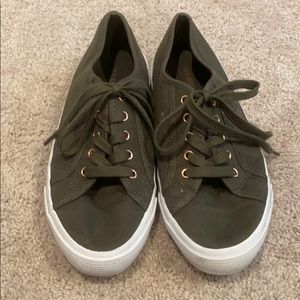 Olive and Rose Gold Sneakers